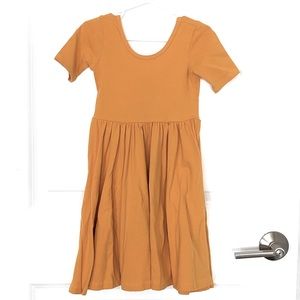 Alice + Ames Short Sleeve Ballet Dress, Mustard Yellow Gold, size 5